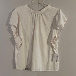 Nine West Ivory Blouse with Ruffle Detail